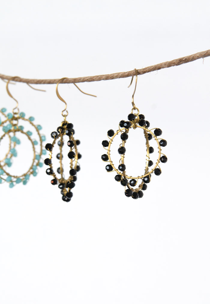 Just Gaya's Double Circle Beaded Earrings