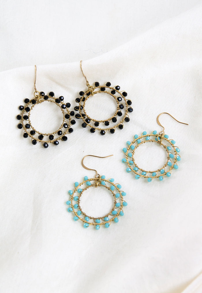 Just Gaya's Double Circle Beaded Earrings