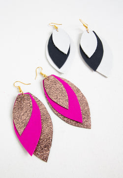 Just Gaya's Duo-Tone Triple Petal Hook Earrings