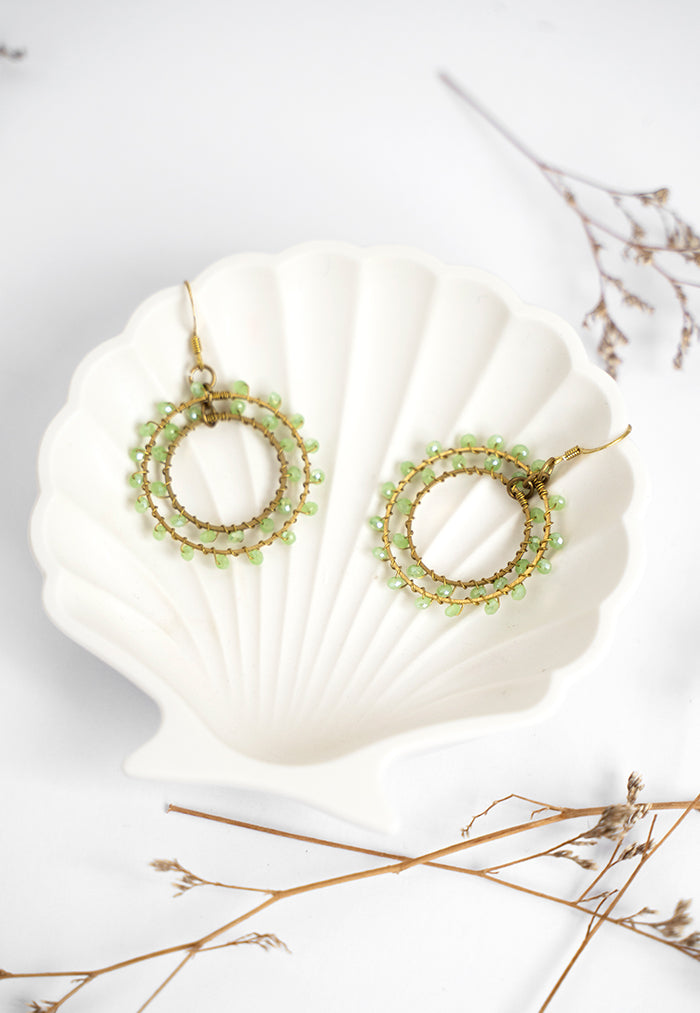 Just Gaya's Double Circle Beaded Earrings