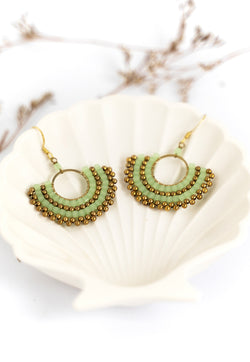 Just Gaya's Half Moon Beaded Hook Earrings