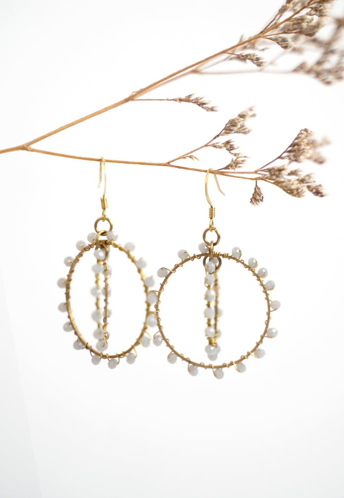 Just Gaya's Double Circle Beaded Earrings