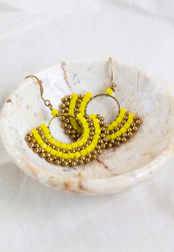 Just Gaya's Half Moon Beaded Hook Earrings