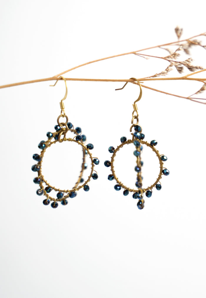 Just Gaya's Double Circle Beaded Earrings