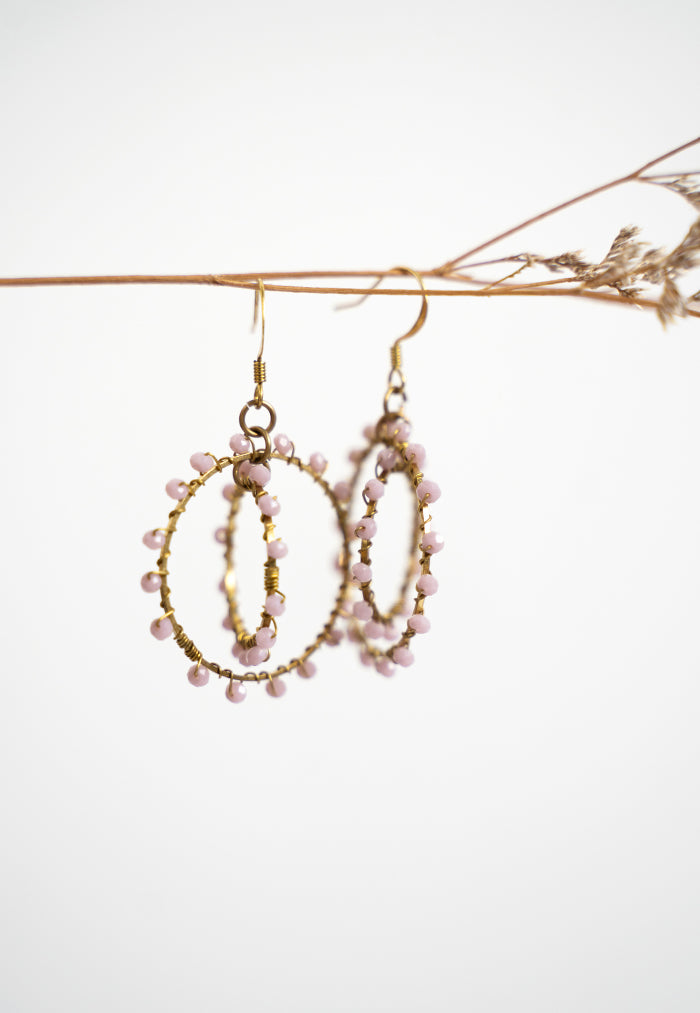 Just Gaya's Double Circle Beaded Earrings