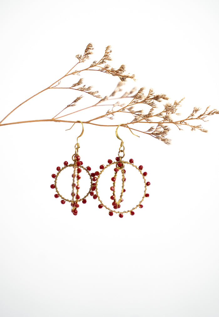 Just Gaya's Double Circle Beaded Earrings