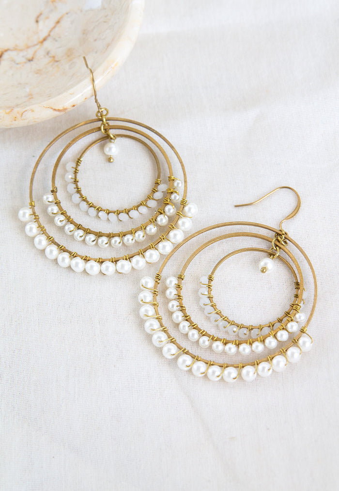 Just Gaya's Large Triple Circle Chandelier Earrings