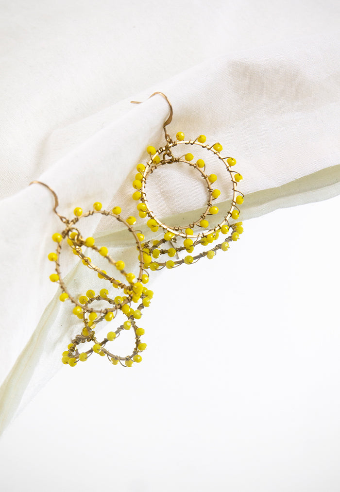 Just Gaya's Double Circle Beaded Earrings