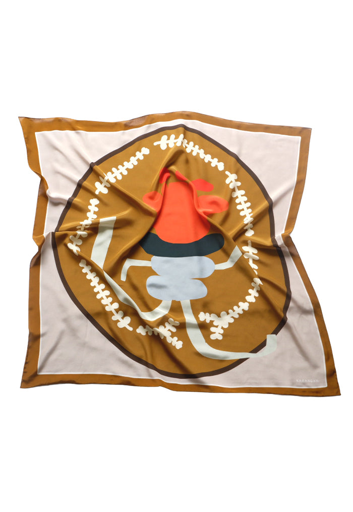 Karangan Big Square Scarf - Dancing Pal (Silk Crepe)