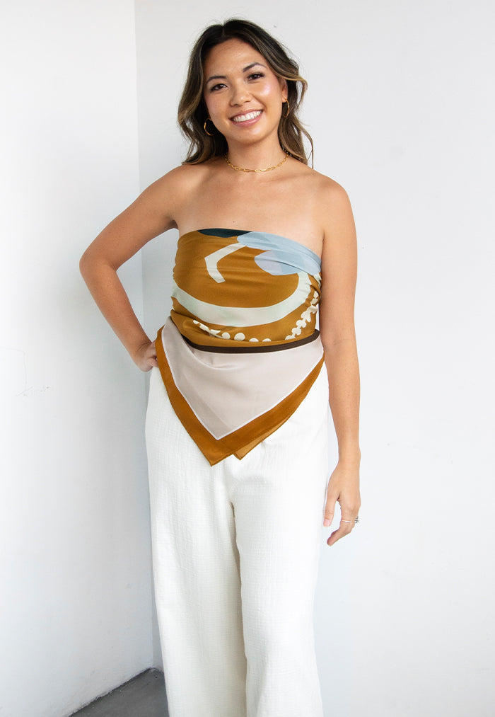 Karangan Big Square Scarf - Dancing Pal (Silk Crepe)