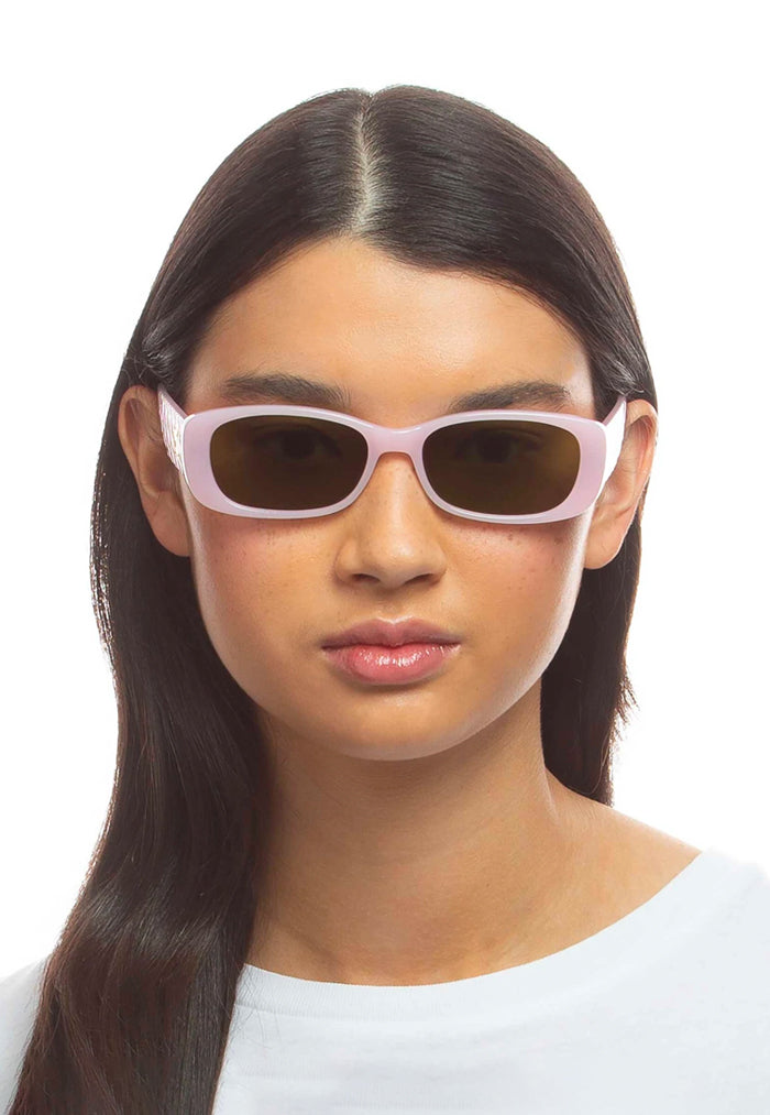 Le Specs Unreal Quilted Sunglasses - Baby Doll Pink