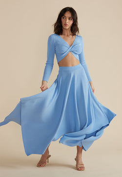 MINKPINK Laur Knit Skirt - Blue