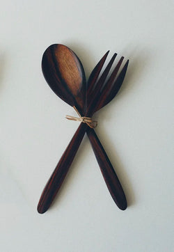 Monkey Loot Troy Wooden Fork & Spoon Set