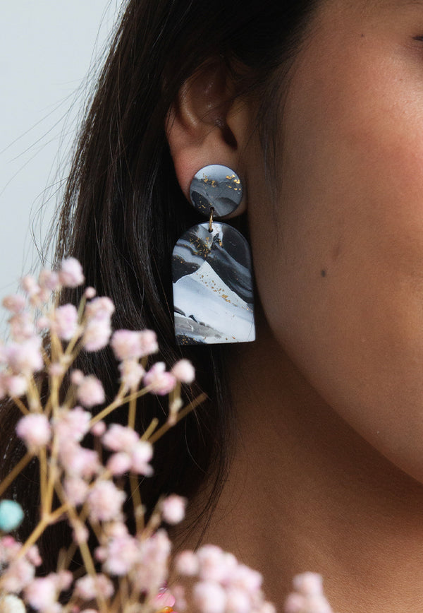 Polymer Clay Dangle Earrings - Oreo