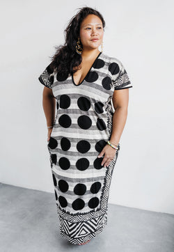 Roses & Rhinos Gypsy Type Straight Midi Dress
