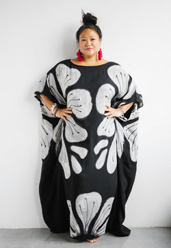 Roses & Rhinos Orchid Maxi Kaftan