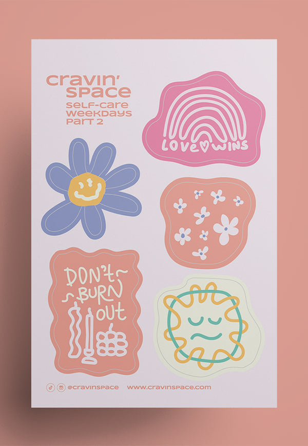 Cravin' Space Self-Care Weekdays Part 2 Sticker Sheet