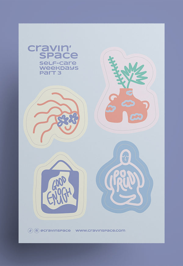 Cravin' Space Self-Care Weekdays Part 3 Sticker Sheet