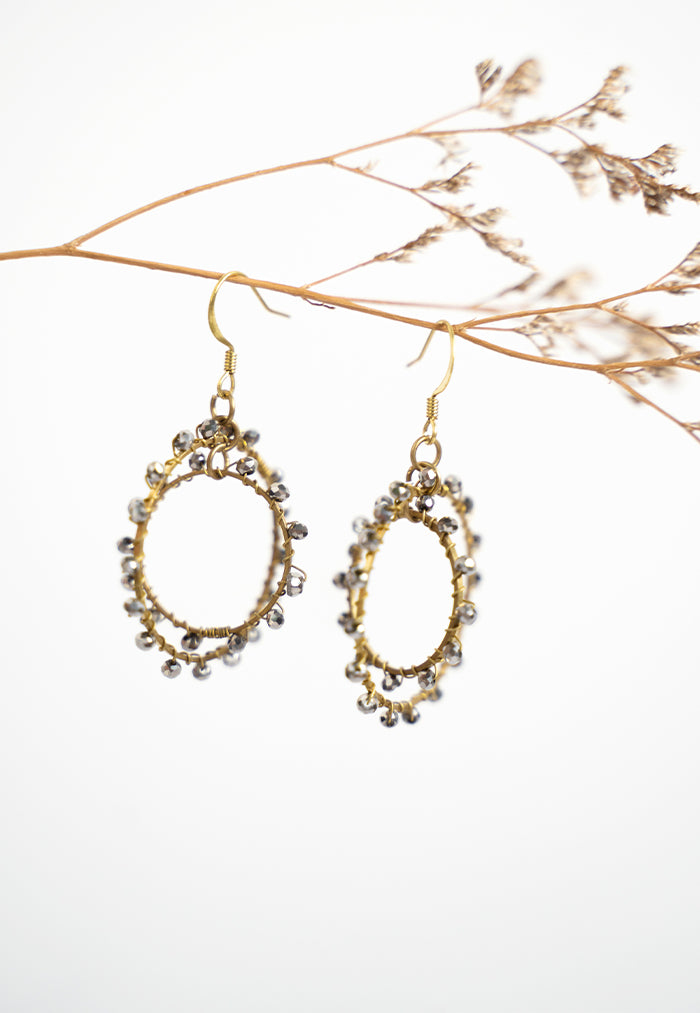 Just Gaya's Double Circle Beaded Earrings