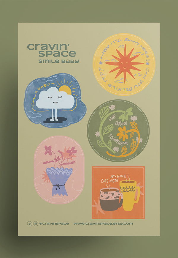 Cravin' Space Smile Baby Sticker Sheet