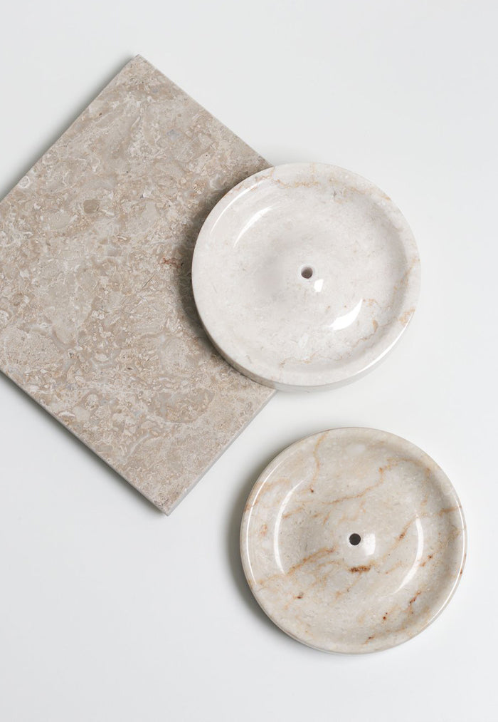 stillgoods Ebb Incense Holder - Cream Marble