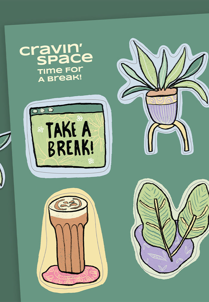 Cravin' Space Take A Break Sticker Sheet