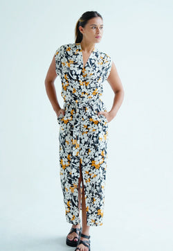 Vine and Branches Sofia Dress - Tropical Yellow