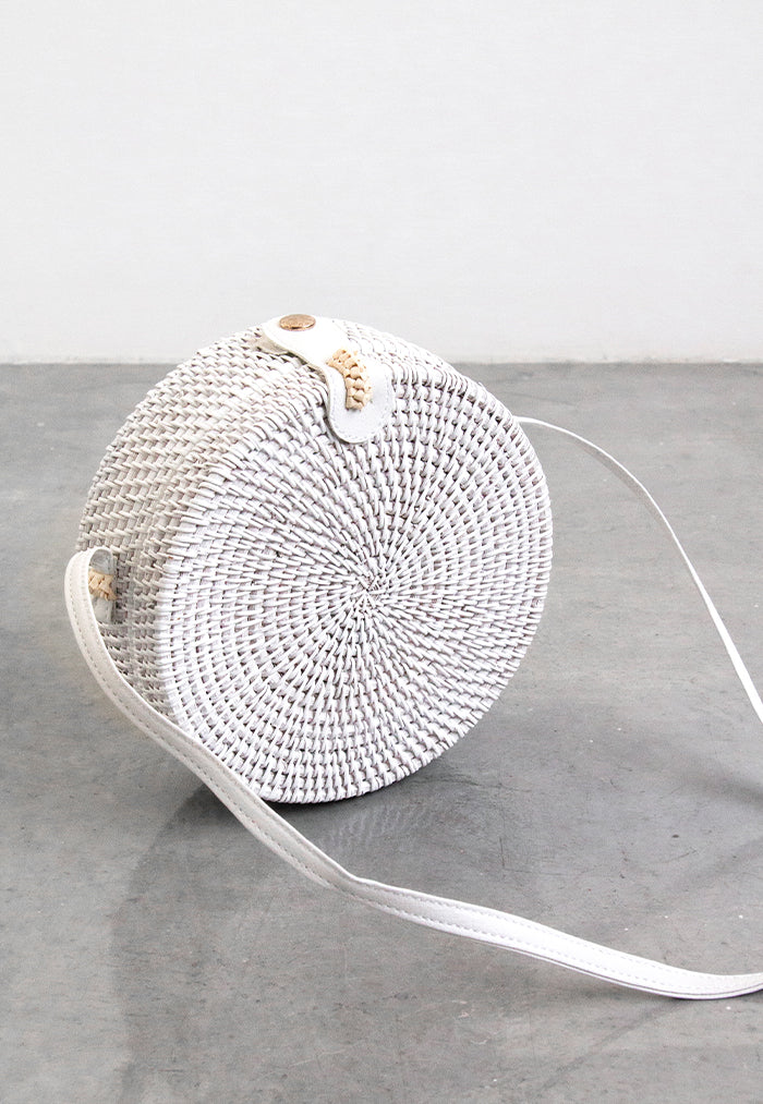 Round Rattan Crossbody Bag